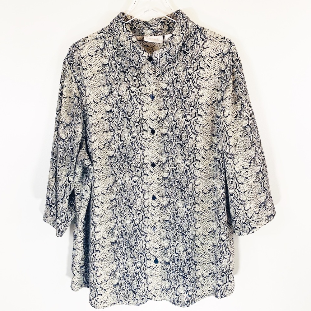 LIZ CLAIBORNE | Plus Size Snake Print Blouse